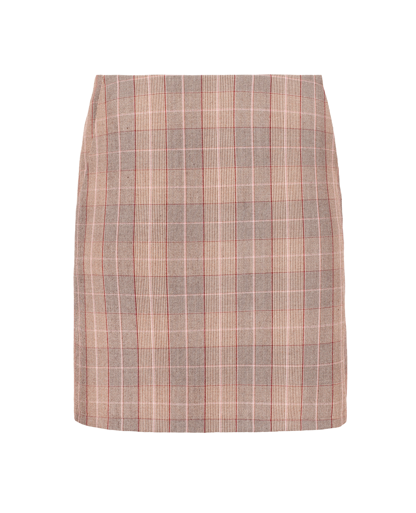 127RG | Kathryn check mini skirt with side pockets and hiddden zipper